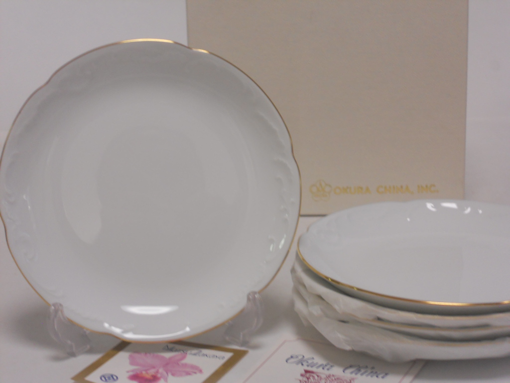 大倉陶園 ゴールドライン プレート15cm パン皿 和皿 中皿 白磁 磁器