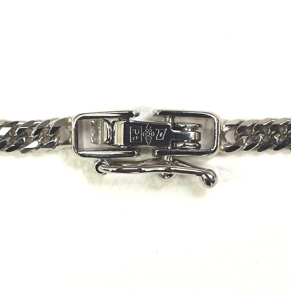大粒 ☆美品☆Pt850 7.58g 40cm デザインチェーン ネックレス☆ 1ct UP 