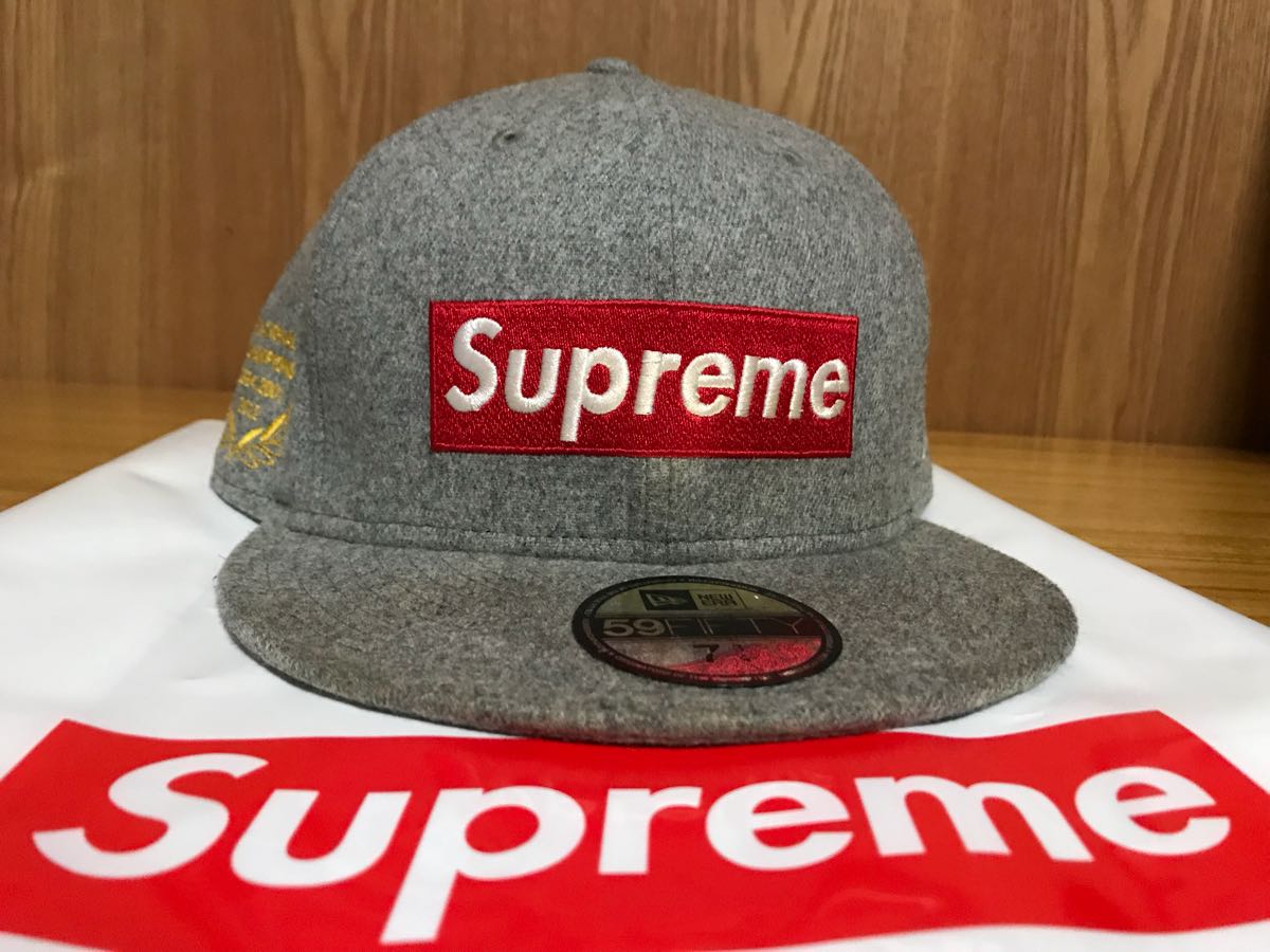 美品！希少！supreme New Era 3/4 グレー キムタク ボックスロゴ 