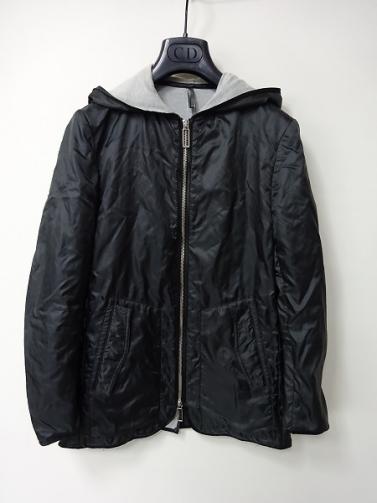 最安値，大得価 Dior homme 2010SS フーデッド ジャケット 44 黒&times;グレー パーカー フード(ジャンパー、ブルゾン)｜売買されたオークション情報、yahooの商品情報をアーカイブ公開 - オークファン 男性用