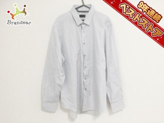 ランバン LANVIN トップス 長袖シャツ ライトブルー メンズ 美品