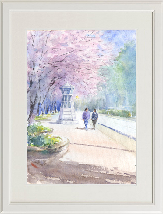 大得価，高品質 水彩画 原画 さくら 横浜元町公園前(自然、風景画)｜売買されたオークション情報、yahooの商品情報をアーカイブ公開 - オークファン 自然、風景画