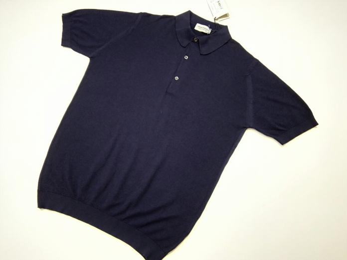 メンズ M 新品 ジョンスメドレー 最高級コットン 鹿の子ポロシャツ ROTH NAVY JOHN SMEDLEY イギリス製★