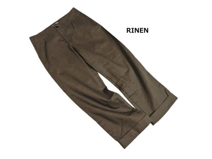 未使用 RINEN リネン ウォッシュ加工 パンツ 1 カーキ TRIP
