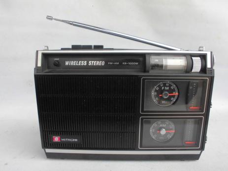 HITACHI 無線/FM/AMラジオ KS-1000W 昭和レトロ　完動品 ☆蔵出し・日立／KS-1000W【HITACHI・FMワイヤレス・ステレオ・FM／AM