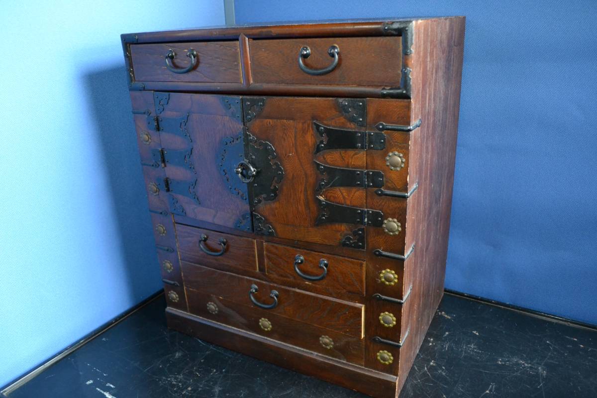 マカロン様 専用 時代庄内箪笥 兜金具 時代家具 収納タンス 古家具