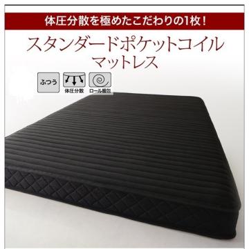 未使用訳あり　真空圧縮ロールでお届け　ポケットコイル マットレス_セミダブル　ブラック