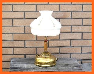 【Ｍ】Coleman Table Lamp 1928 11　テーブルランプ　スラント　ALLブラス　R55ジェネ付フルOH燃焼1年間保証コールマン200A　コールマン