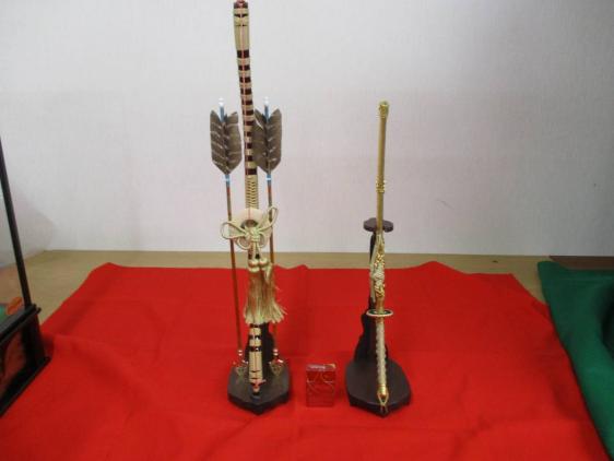 即日発送五月人形飾り 特製 古代鎖太刀 獅子柄彫金金物 森秀作