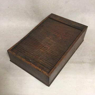 100%新品，豊富な 蛇腹文箱 硯箱 アンティーク ビンテージ 木製 書道具