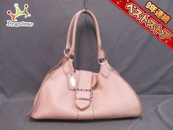 フェンディ FENDI バッグ ショルダーバッグ レザー ピンクベージュ セレリア