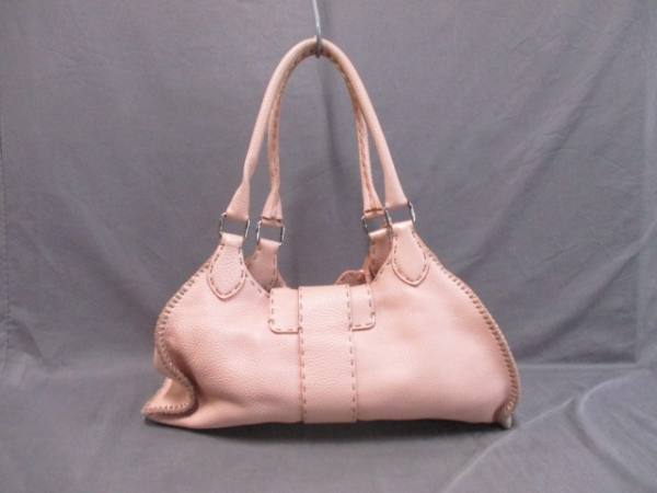 フェンディ FENDI バッグ ショルダーバッグ レザー ピンクベージュ セレリア