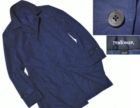 大得価，定番 春物 NEW YORKER ニューヨーカー 軽量 比翼 メッシュ裏地 スプリングコート メンズ M 紺 ネイビー系(男性用)｜売買されたオークション情報、yahooの商品情報をアーカイブ公開 - オークファン 男性用