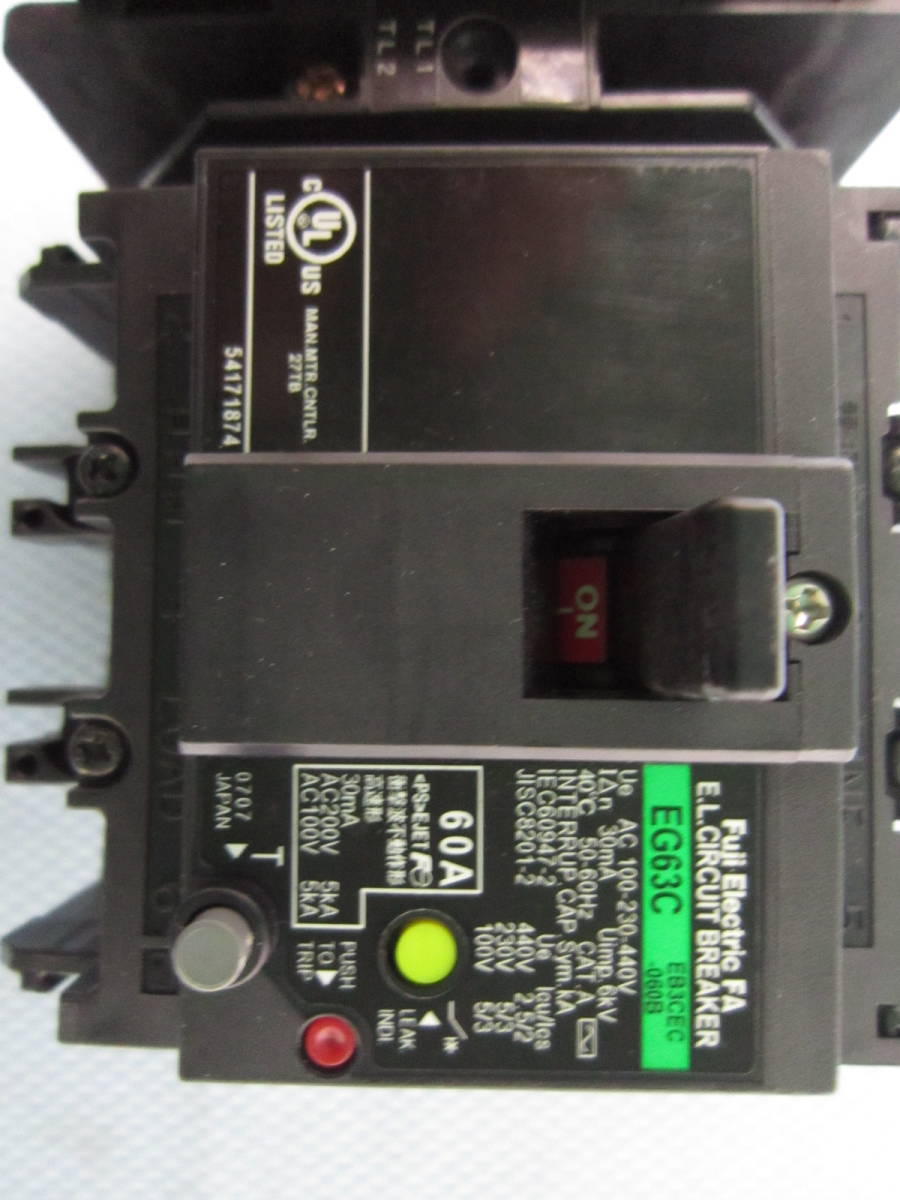 ノーヒューズブレーカ (ブレーカー) 遮断器 FUJI EG63C 60A *1個 / EG33AC 15A *1個