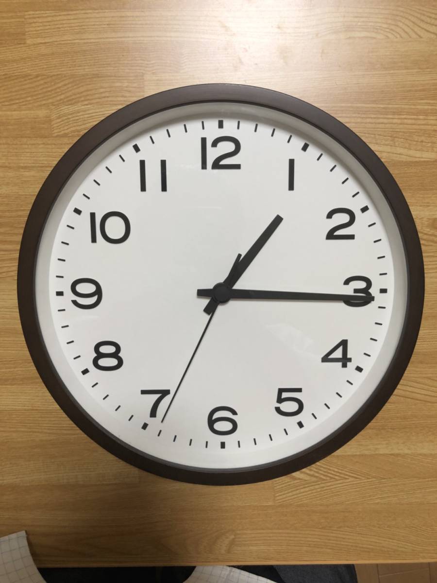 MUJI (無印良品) - 無印良品 アナログ時計 大 ブナ材ダークブラウン