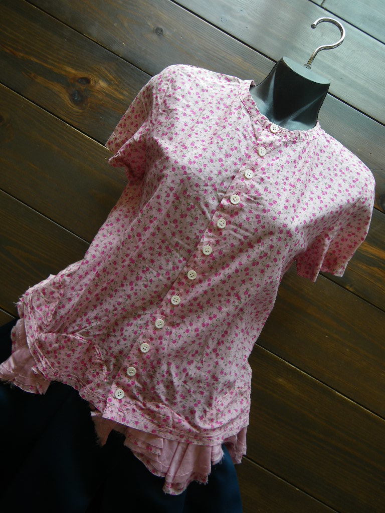 □コムデギャルソン・トリコ 半袖シャツブラウス ピンク COMME des