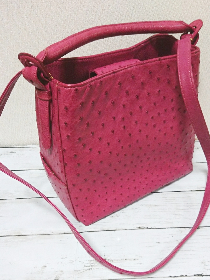 ☆美品☆オーストリッチ 2wayバッグ JRA認定 ハンドバッグ ショルダー 