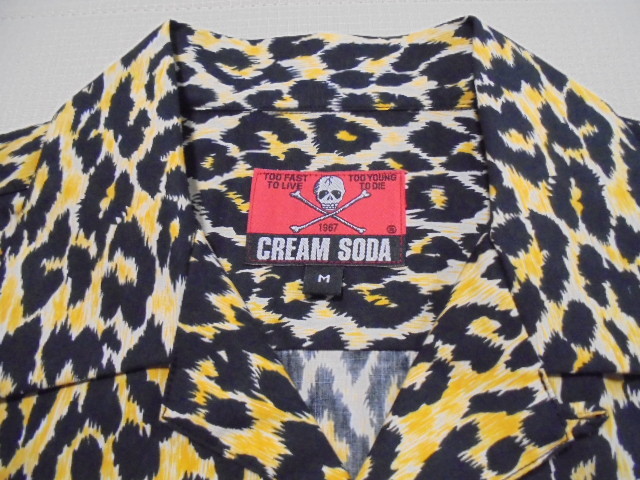 CREAM SODA クリームソーダ 黒・黄レオパード柄 シャツ『 - 長袖シャツ