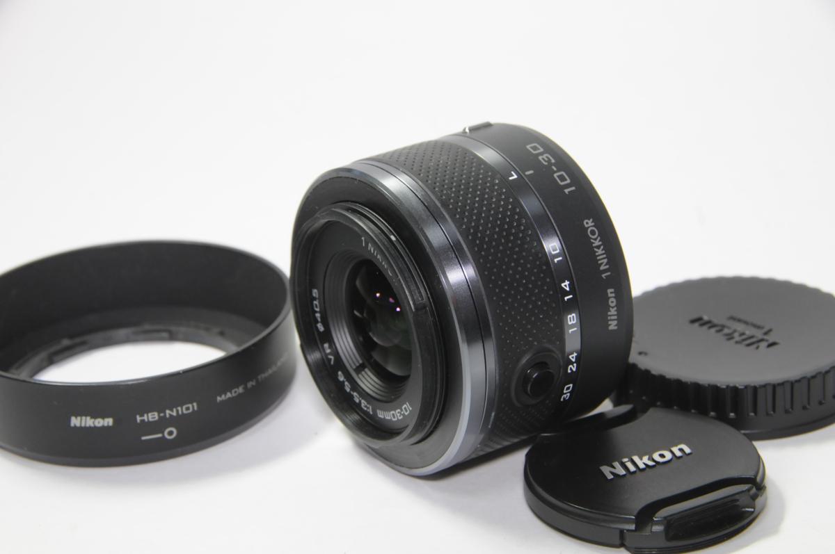 Nikon 1NIKKOR 10-30mmF3.5-5.6 VR ブラック フード付 ニコン ［管366F