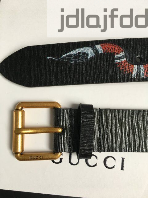 ベルト グッチ GUCCI☆ スネークプリント レザーベルト 男性 ヘビ柄