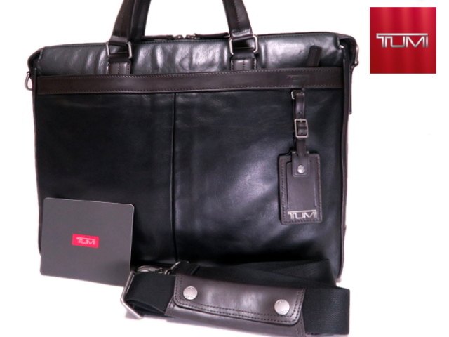 当日発送　美品 真贋不明品　頂き物カード 1円～価格9万新品本物トゥミTUMI【3層式】総本革レザー使い勝手