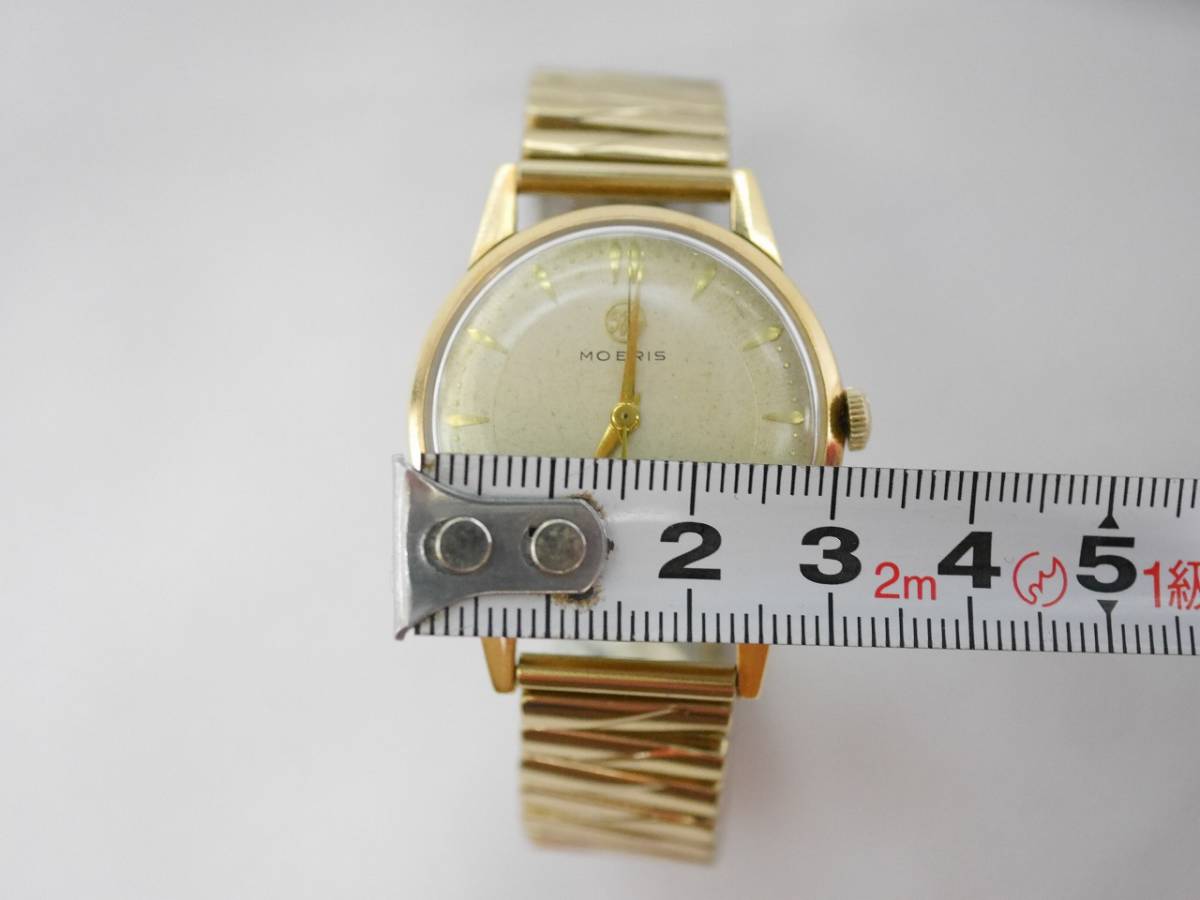 【K18 750】MOERIS 17 JEWELS 手巻き時計 稼働品 モーリス 手巻き 腕時計 金無垢 17石 MOERIS - K18 アンティーク 18K