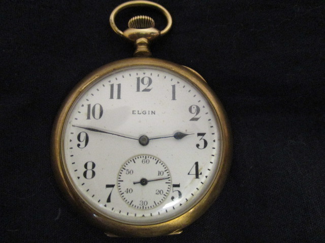 レトロ ☆懐中時計☆ ELGIN エルジン ゴールド色 ジャンク品 機械