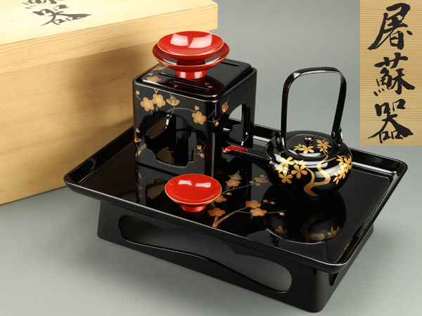 琴》茶懐石道具 蒔絵屠蘇器 共箱 IT303 【公式通販】