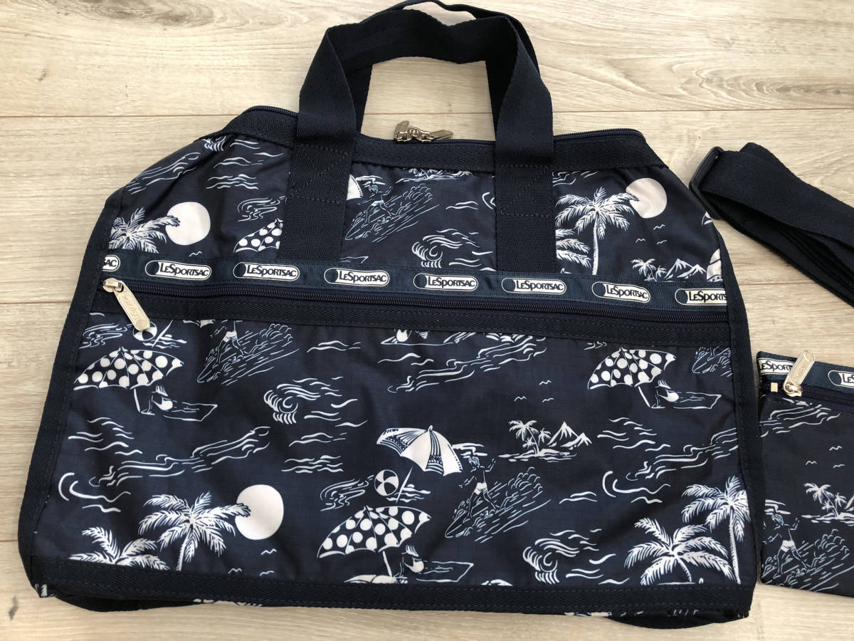 極上品】LeSportsac レスポートサック☆ショルダー付ボストンバッグ 