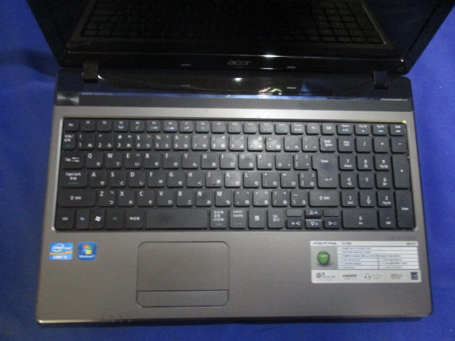 ACER ASPIRE 5750-N52C/K Core i5-2410M 2.3GHz 2GB DVDスーパーマルチ ノート ジャンク N55554