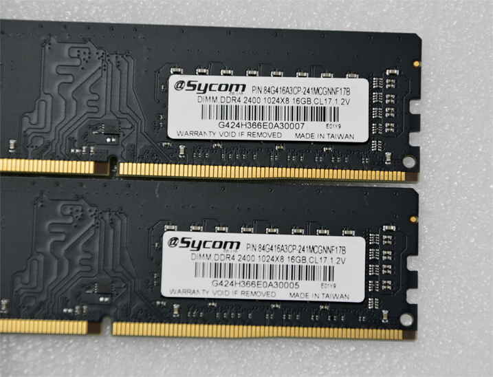 Sycom DDR4 2400 16GB メモリ 3枚セット サイコム】 Sycom 16GB DDR4-2400 x2枚 (計32GB) @Used@ 28E 【公式通販】