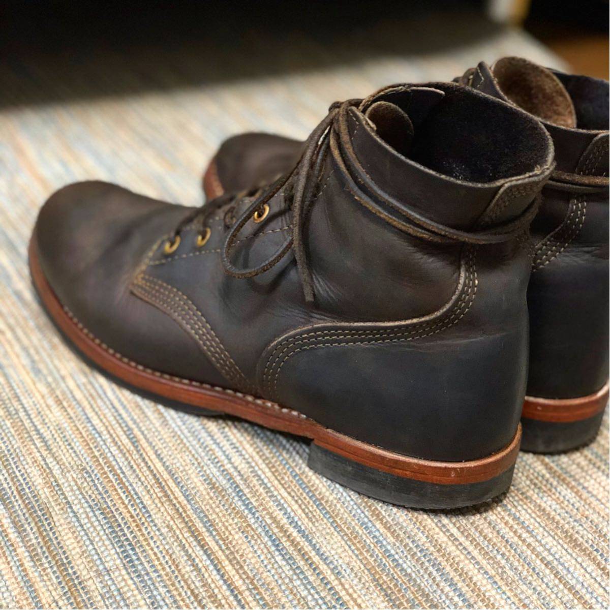 RRL アメリカ製 ワークブーツ オイルレザー 8.5D 牛革 ソフトトゥ M-43
