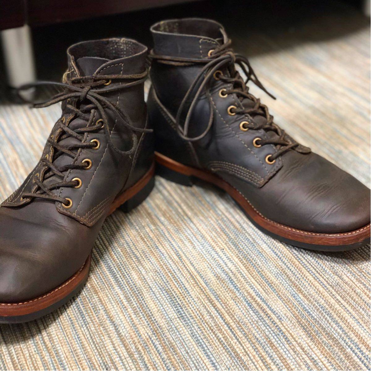 RRL アメリカ製 ワークブーツ オイルレザー 8.5D 牛革 ソフトトゥ M-43