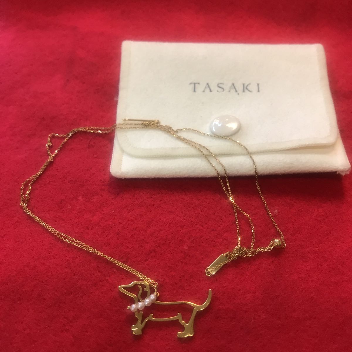 TASAKI K18 ダックスフンド パール ネックレス - 中古 TASAKI （タサキ 