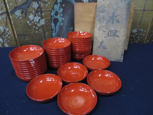 和美】 茶道具 茶懐石 吸物椀 《琉球特産 琉球塗 吸物椀 七客 共箱