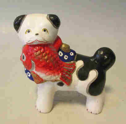 中野土人形『鯛狆』 郷土玩具、土人形・・・中野土人形の鯛狆 奈良