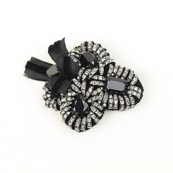 PRADA プラダ ビジュー装飾ブローチ レディース ブラック