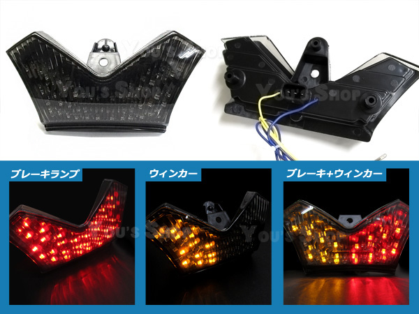 Kawasaki ZX-14R・ZZR1400 スモークレンズ LEDテールランプ スモーク