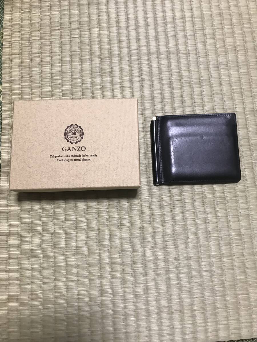 中古美品 GANZOシンブライドル マネークリップ ブラック ☆GANZO ガンゾ THIN BRIDLE シンブライドル マネークリップ ブラック