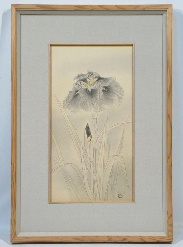 e9778 真作保証 油彩 静物画 河相優 「花」 P8号 額縁 【公式通販】