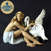 HS29241I☆リヤドロ LLADRO [ レダと白鳥 ] 2444 フィギュリン 陶器