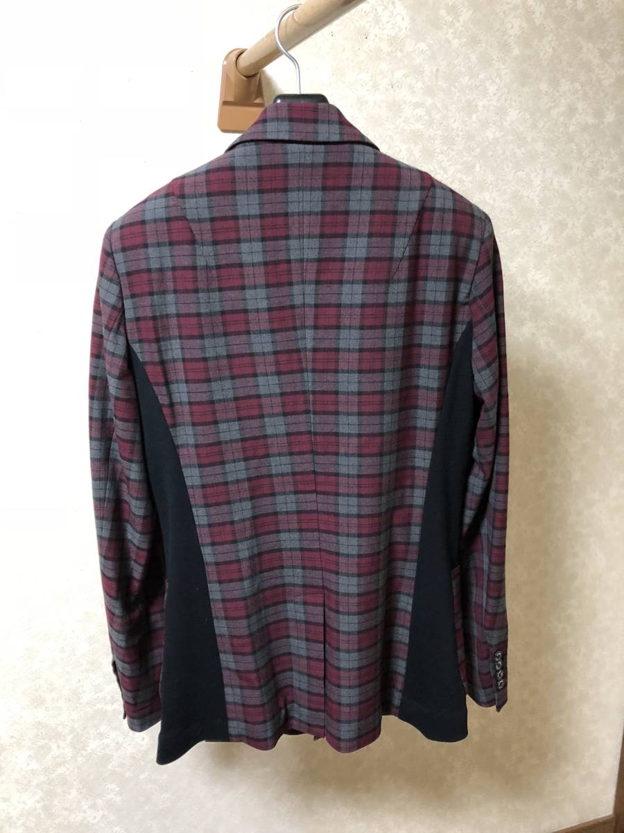 1piu1uguale3 リブダブルジャケット タータンチェック red 定価89640円