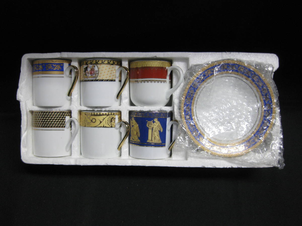 デミタス カップ＆ソーサー 6客 総柄違/金彩/未使用/コーヒーカップ/箱 イタミ有_2