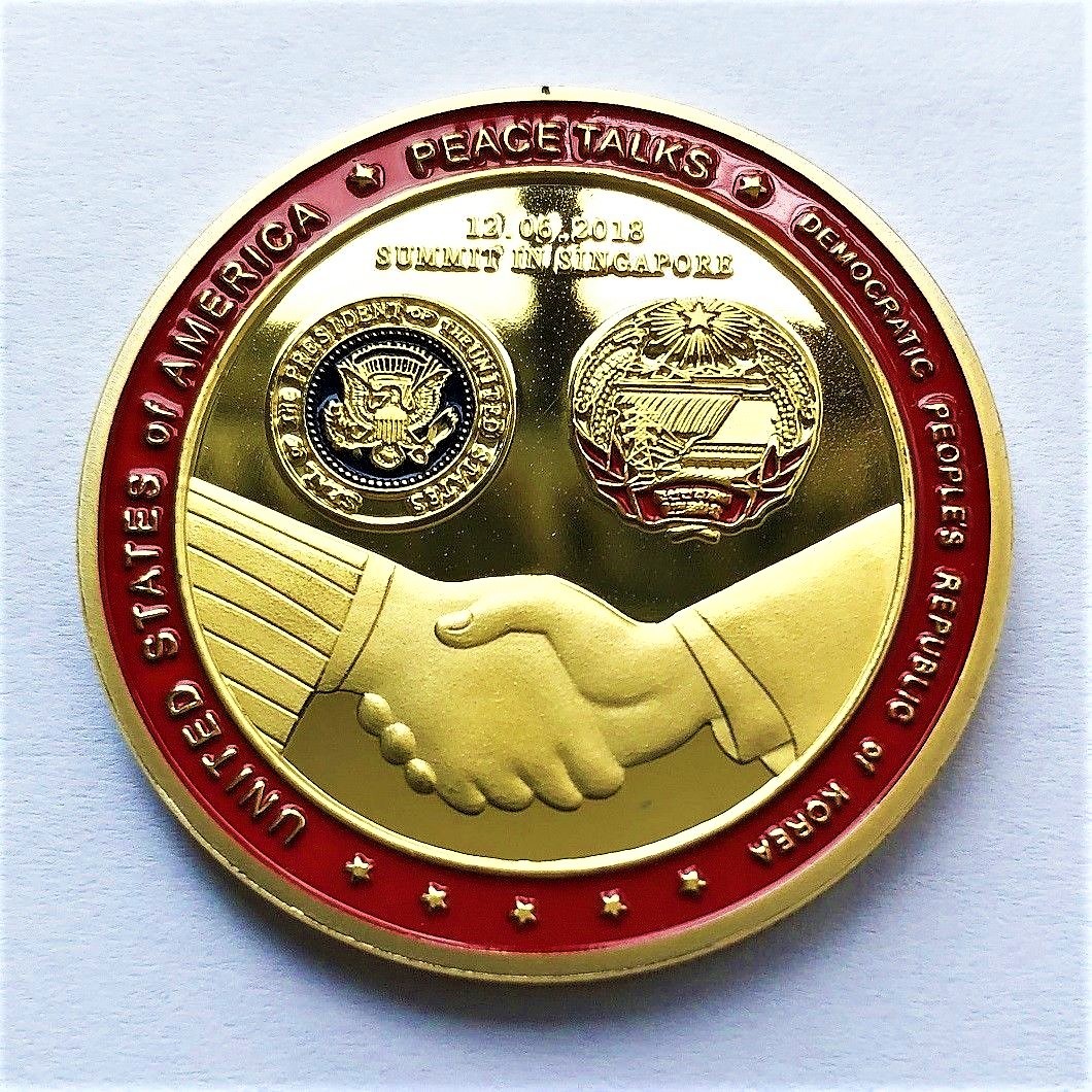 希少! トランプ大統領 金正恩 委員長 米朝会談 記念コイン アメリカ 北朝鮮 金 金貨