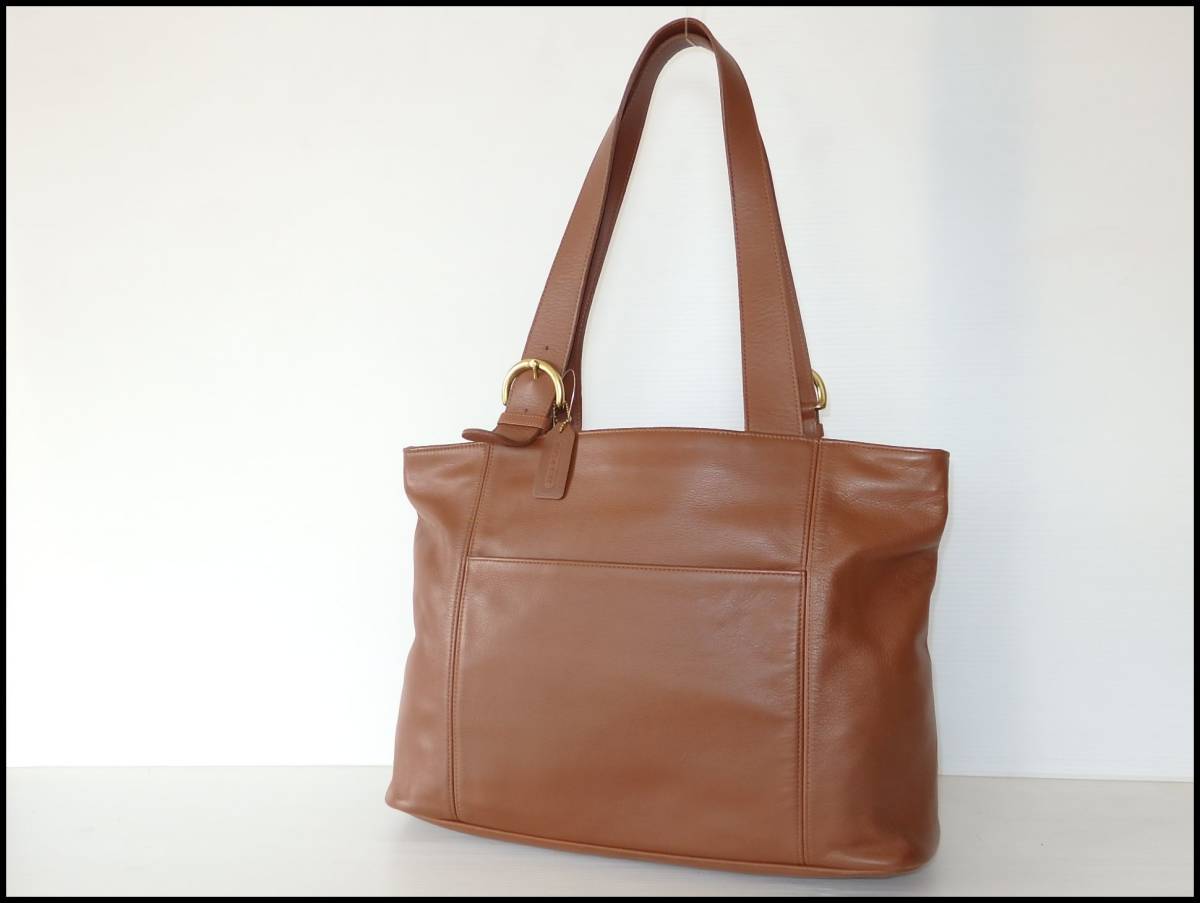 本物 良品 COACH コーチ トートバッグ グローブレザー 茶＞7.24.1 