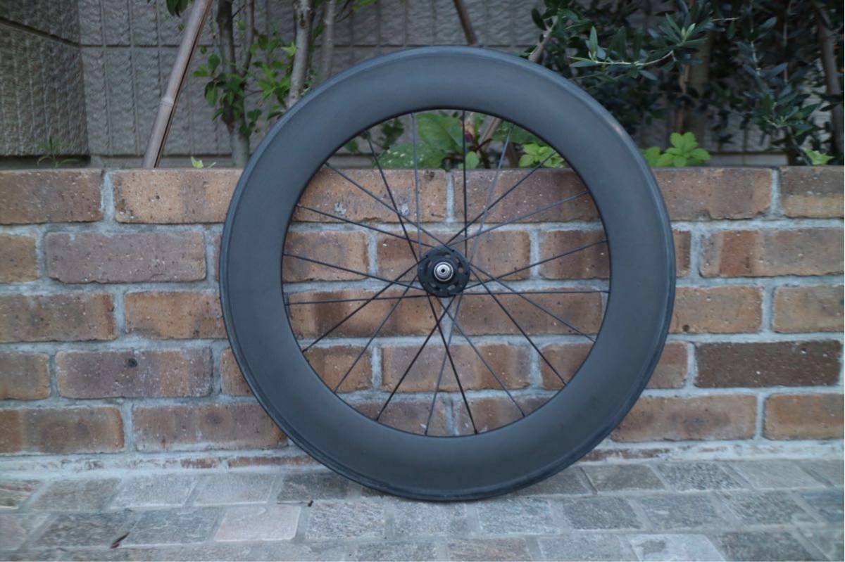 ピスト 88mm カーボンホイール 番 一 新品カーボンフロントディープ