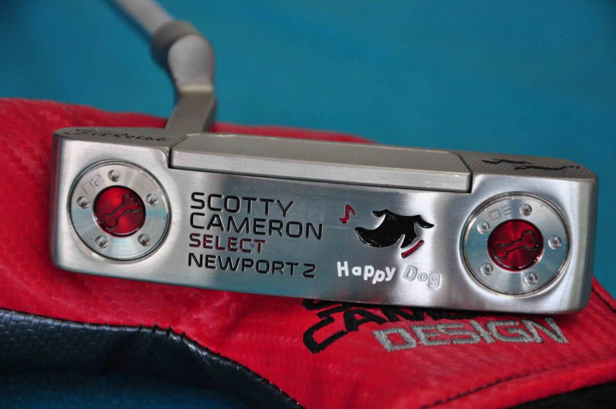スコッティキャメロン カスタムパター ニューポート2 [Happy Dog] [レッド × Black] 左用 33インチ