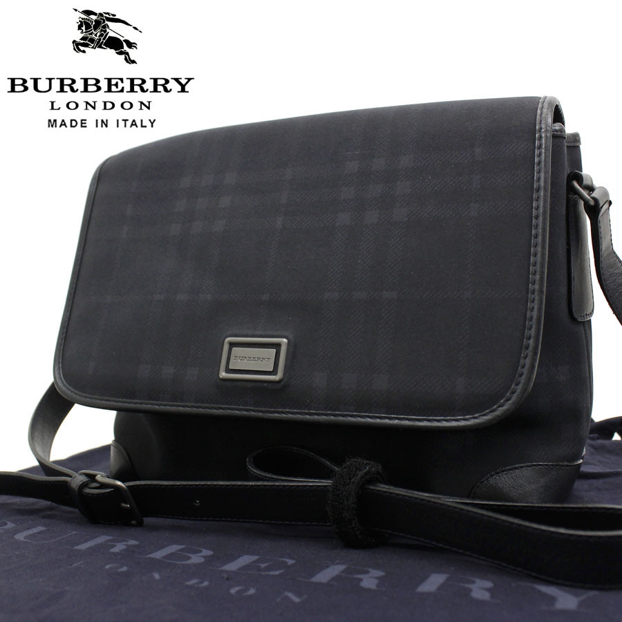 美品 正規品 イタリア製 BURBERRY LONDON バーバリー ロゴプレート付き