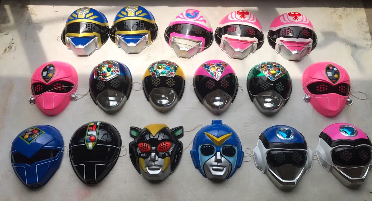 激レア 昭和40年 50年代頃のお面セット 戦隊 仮面ライダー