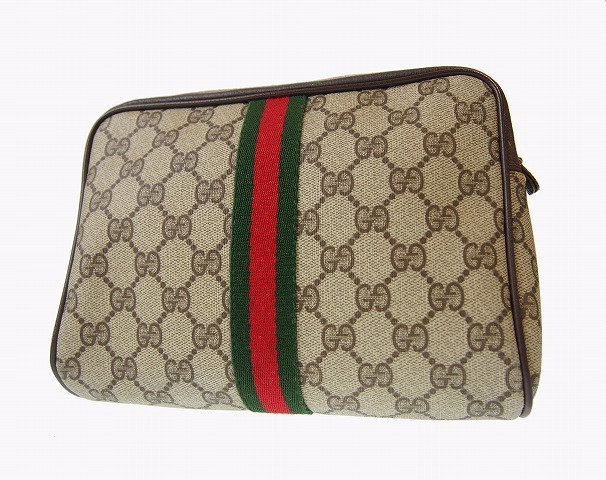 1円】 グッチ GUCCI オールドグッチ シェリーライン ポーチ セカンド 